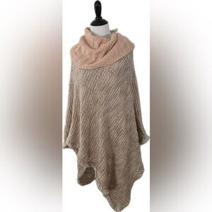 NWT Cocogio Elegant Knit Poncho - Peach/Cream